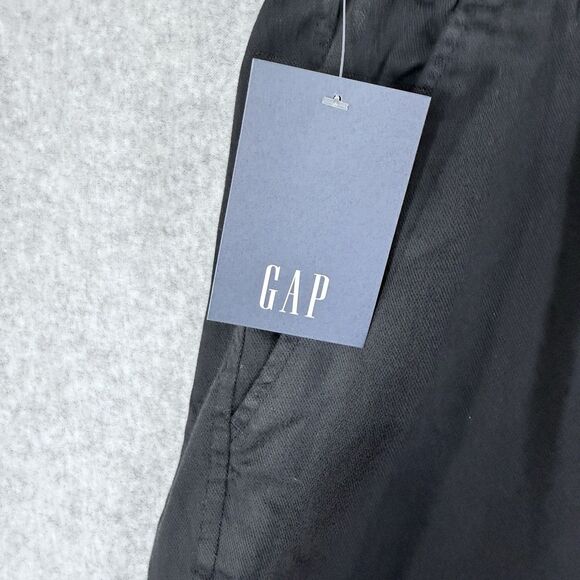 GAP Pull On Pant Pants Womens Large True Black Drawstring Elastic Slash Pockets - Picture 4 of 11